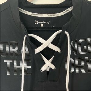 Orangetheory Black Top with White Lace-Up